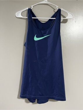 Nike Dri Fit Purple Athletic Tank with Mint Green Swoosh
